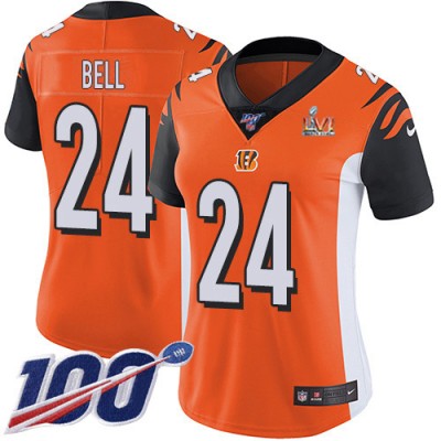 Nike Cincinnati Bengals #24 Vonn Bell Orange Super Bowl LVI Patch Alternate Women's Stitched NFL 100th Season Vapor Untouchable Limited Jersey